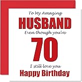 Stuff4 Funny 70th Birthday Cards for Husband - 70 I Still Love You - Happy Birthday Card for Husband from Wife Partner, Seventy Seventieth Hubby Gift, 5.7 x 5.7 Inch Joke Humor Greeting Cards