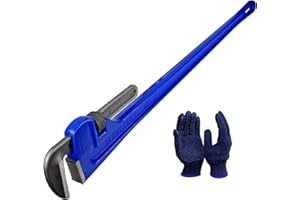 KARRYTON 60 Inch Pipe Wrench, Cr-Mo Jaw Opening 9"/228mm Adjustable Heavy Duty Cast Iron Straight Handle Plumbing Wrench, Perfect Plumbers Tool for Oil Field, Plumbing, Construction and Mechanics