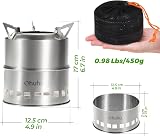 Ohuhu Rocket Stainless Steel Camping Stove Wood Alcohol Portable Outdoor Cooking view 3