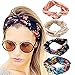 DRESHOW 4 Pack Headbands Vintage Elastic Printed Head Wrap Stretchy Moisture Hairband Twisted Cute Hair Accessories