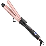 KIPOZI 1.2 Inch Curling Iron with Ceramic Coating Barrel, Hair Curler with Anti-scalding Insulated Tip, Dual Voltage,Include 