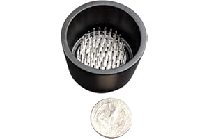 JWL HAWNKOA PRODUCTS Kenzan Ikebana Black Color Water Holding Flower Arranger Pin Frog 1.875 Inch Tapered Cup - (1 Item)