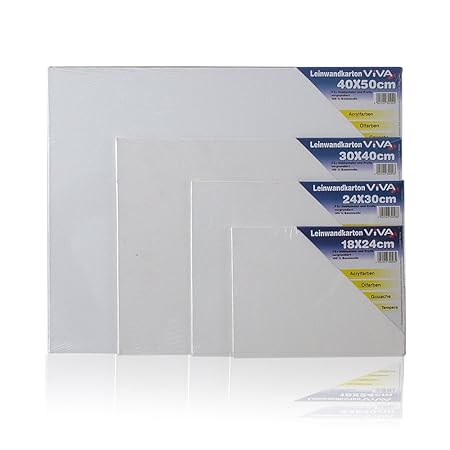 10 er Pack Malpappe 30x40 cm Leinwandkarton vorgrundiert Baumwolle weiß