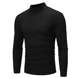 Mens Half Turtleneck Long Sleeve Pullover Basic