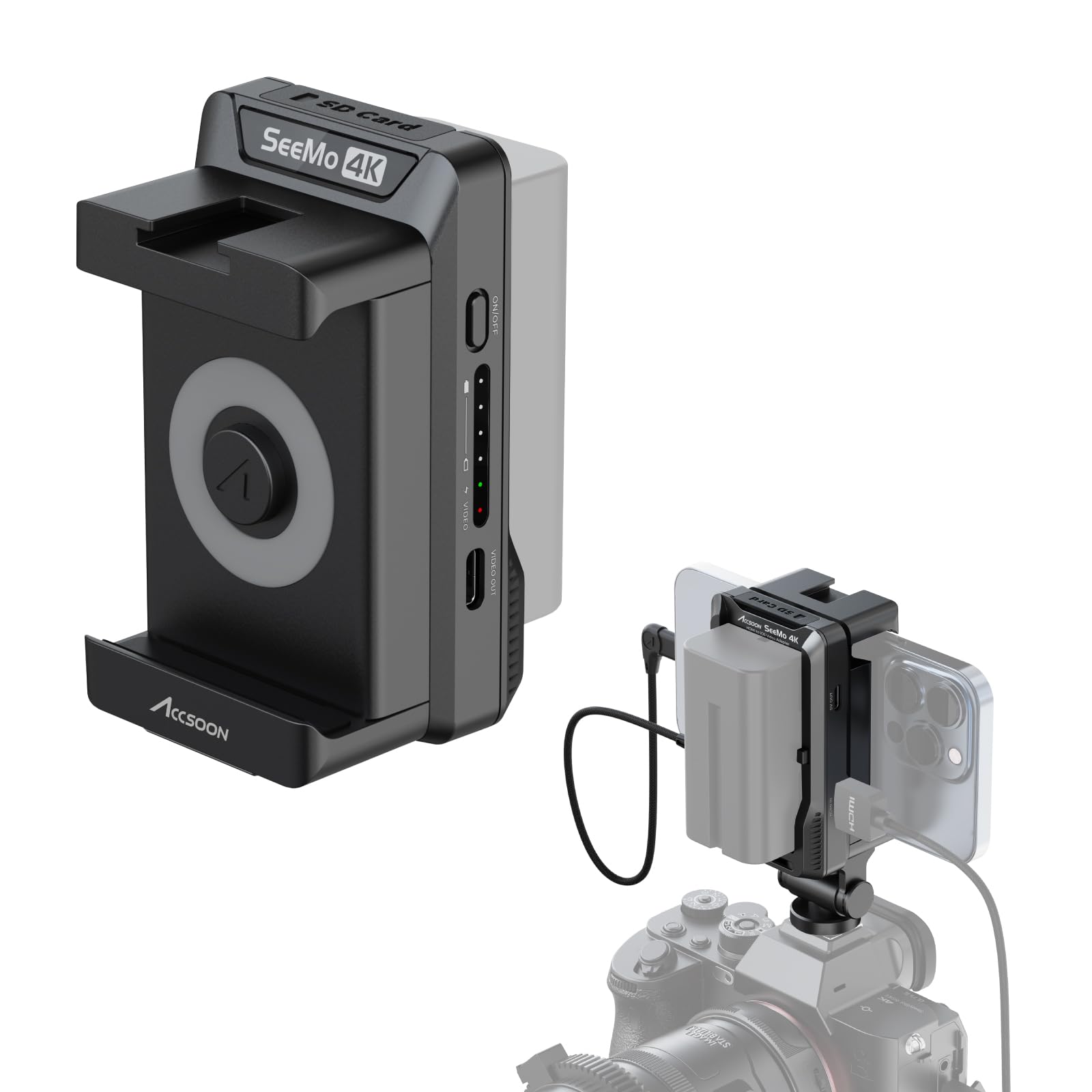 Accsoon - SeeMo Pro 4K for iOS - MFI Certified Video Capture Adapter HDMI to USB-C/Lightning