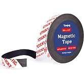 Towjug Magnetic Tape 20ft x 1/2in Fridge Magnets with Adhesive Backing Roll | Flexible Sticky Magnet Strip for DIY Crafts, Kitchen Organization, Classroom Essentials, Peel &amp; Stick Magnets for Whiteboard