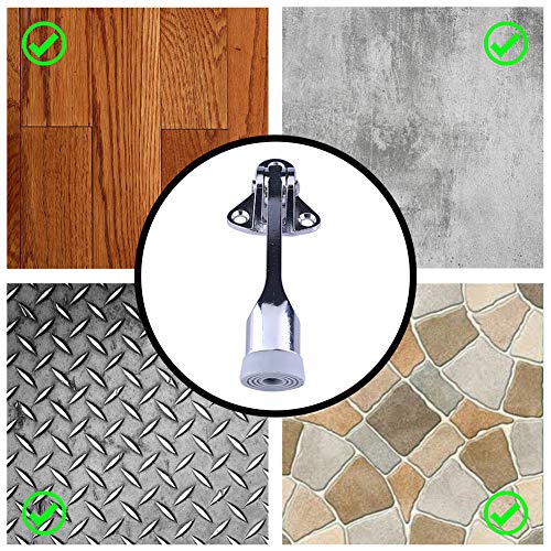 Towever Easy Pedal Kick Down Door Stopper 5 Pcs per Pack Chrome Esay-Step Door Stop 4 in