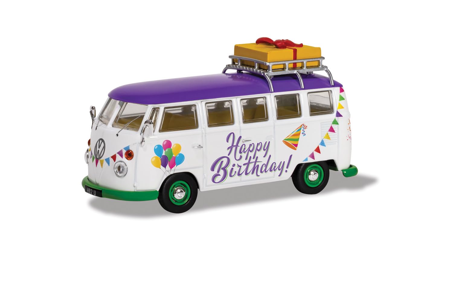 Corgi Diecast Model Cars - CC02734 Volkswagen Campervan Happy Birthday - Men & Women Souvenir Gifts from UK - Small Die Cast Toy Car Models for Boys, Gift for Motor Enthusiasts