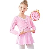 Daydance Girl's Dance Crop Tops Ballet Wrap Shrug Sweater Long Sleeve