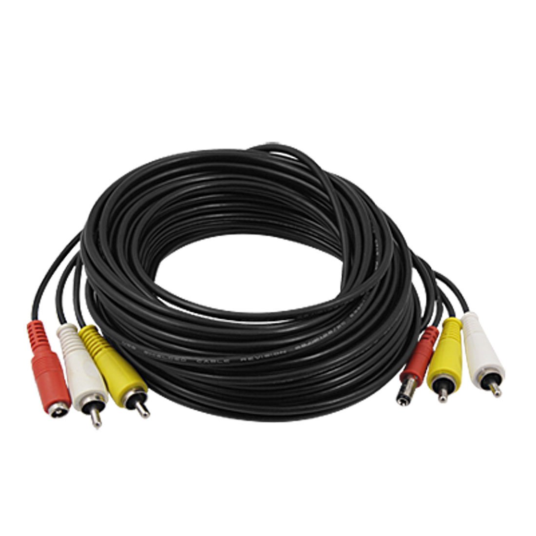 sourcing map 100ft 2 RCA Male to Male Video DC Power Cable for CCTV Camera