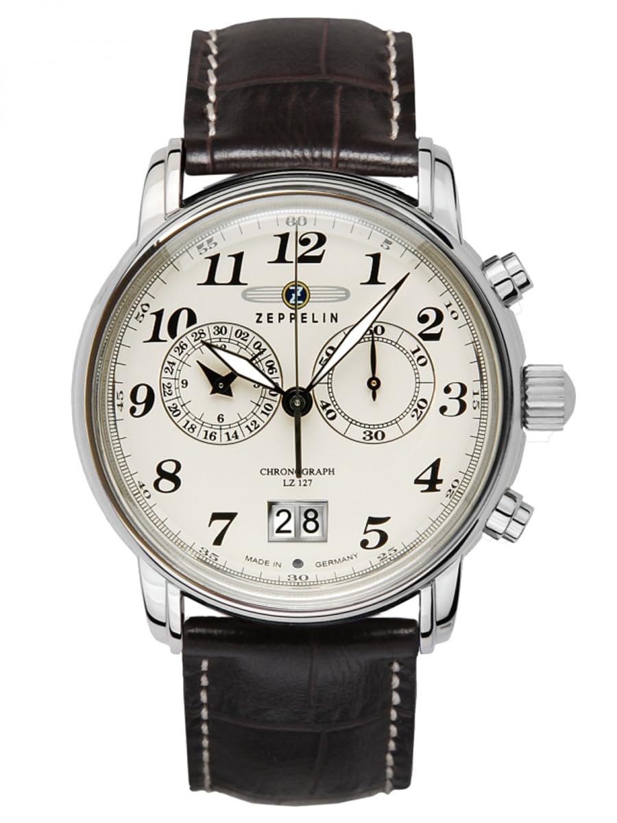 Zeppelin Count Mens Analogue Quartz Watch with Leather Bracelet 7684-5