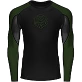 Runhit Men's BJJ Rash Guard Jiu Jitsu Compression Shirts Long Sleeve for MMA No GI Wrestling Grappling Sports Base Layer