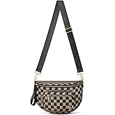 BOSTANTEN Crossbody Bags for Women Cross Body Purse Checkered Bum Bag, Large Diaper Purse for Moms, Perfect for Work/Travel
