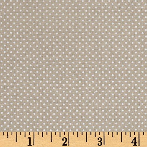 Clothworks Bro.Ther Sis.TER Dotty Taupe Fabric by The Yard