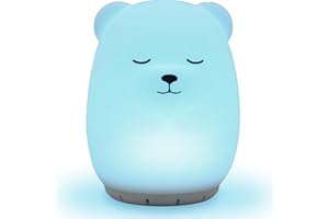 RAINLAX Mindfulness 'Breathing Bear' | 4-7-8 Guided Visual Meditation Breathing Light | 3 in 1 Device with Night Light & Noise Machine for ADHD Anxiety Stress Relief Sleep - Gift for Kids Adult Women Men