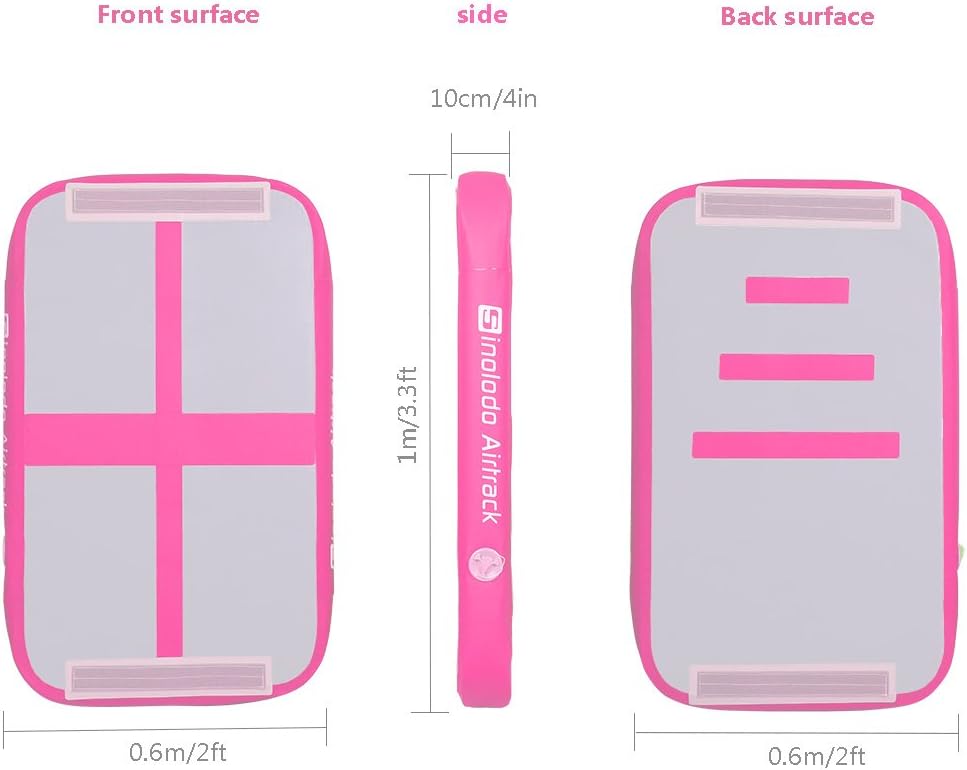Sinolodo 10ft/13ft/16ft/20ft/23ft/26ft Inflatable Gymnastics Air Track Tumbling Mat 4/8 inches Thickness Airtrack Mats for Home Use/Training/Cheerleading/Yoga/Water with Pump : Sports & Outdoors