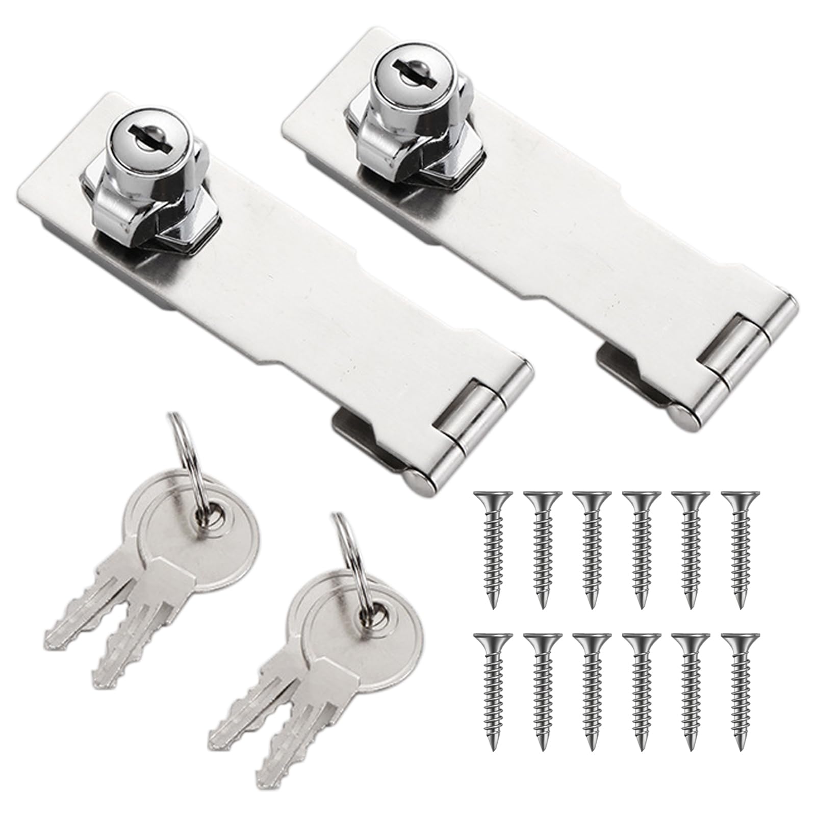 Carkio 5 Inch Keyed Hasp Latch Lock, Knob Locking Hasp, 2 Pack