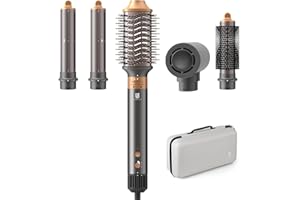 WEBEAUTY Hot Air Brush Hair Styler, 5 in 1 Hair Dryer Brush Auto Wrap Curlers Frizz-Free Styling Tool for All Hair Types Fast Drying, Curling, Smoothing, Volumizing & Straightening with Travel Storage Case