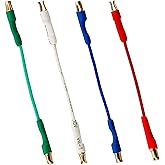 4PCS Universal Turntable Cartridge Headshell Lead Wires &ndash; Upgraded Easy Plug/Unplug Spring Clip Connector, 7N OFC Audiophile Grade Phono Cartridge Cables for Universal Record Player, 24K Gold Plated