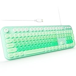 MOFII Backlit Keyboard Wired, Retro Typewriter