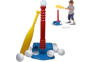 Toddler Baseball Set, T-Ball Set, Red, 4 Balls, for Toddlers Ages 18+ Months (1 Set)