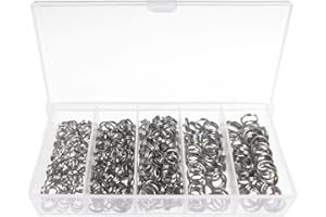 400pcs Stainless Steel Split Rings Kit Fishing Lures Ring Chain Connector with Storage Box