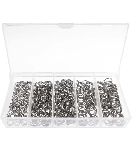 250 Pièces Kit de Anneaux Brisés Anneaux Fendus Anneau de Connexion de Leurre Aplatissant Connecteur des Leurres Pêche pour Pêchet Les Poissons (5 ,6,7,8,9mm