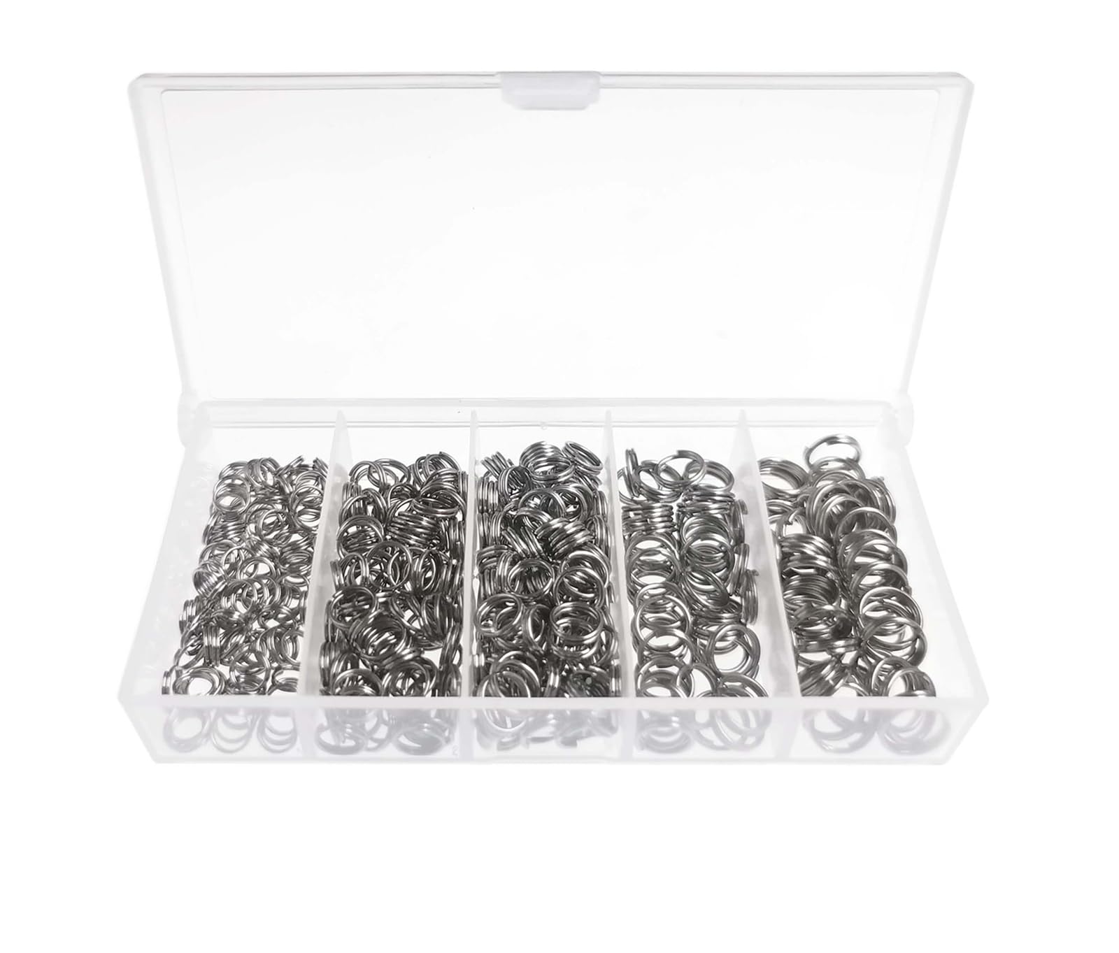 400pcs Stainless Steel Split Rings Kit Fishing Lures Ring Chain Connector with Storage Box