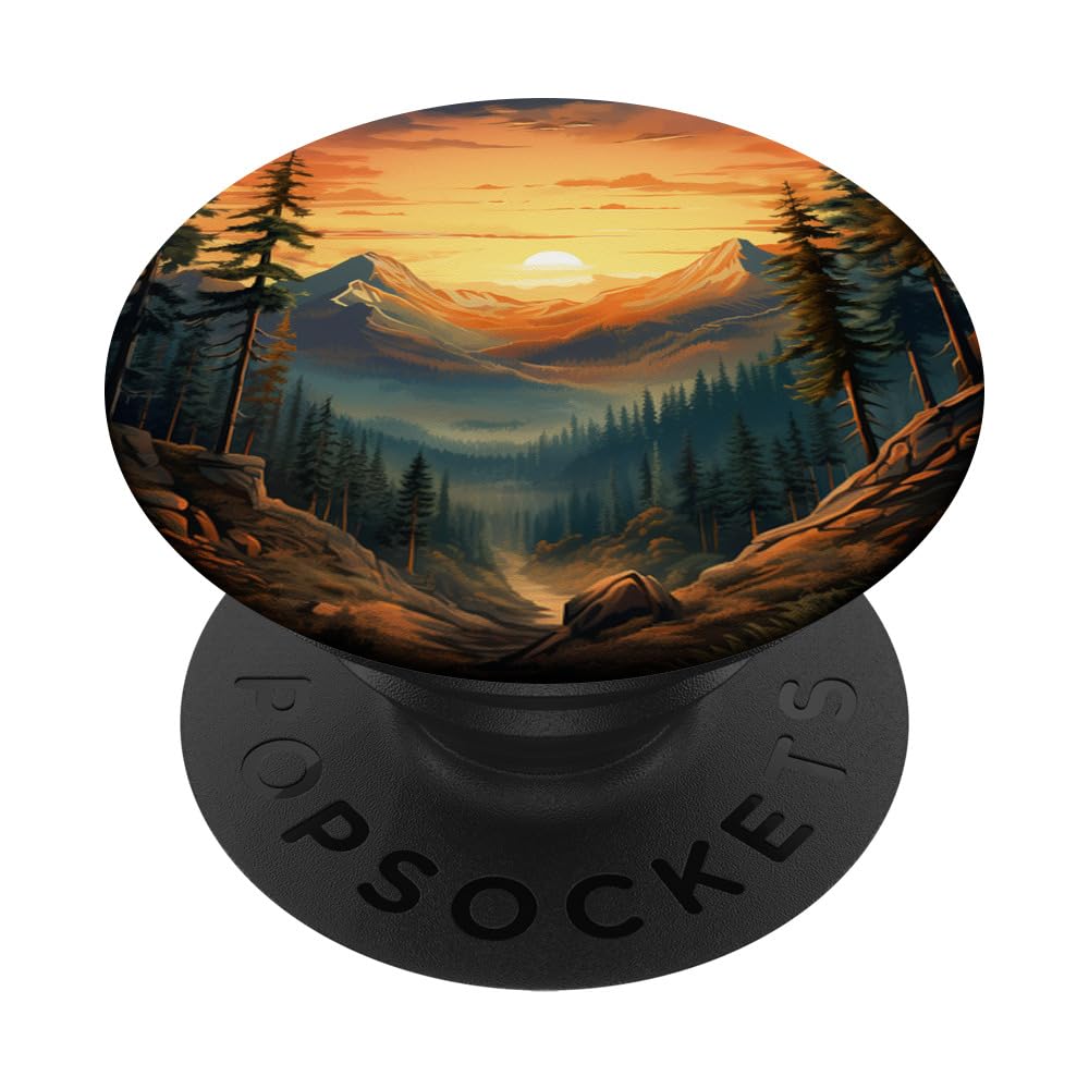 Pine Trees Mountain Dark Scene Forest PopSockets Swappable PopGrip