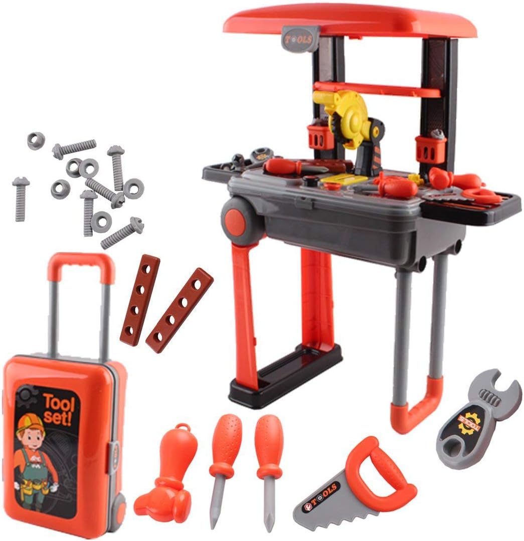 deAO Taller Mecánico Set de Herramientas Plegable en Maleta Convertible Maletín de Juegos con Accesorios