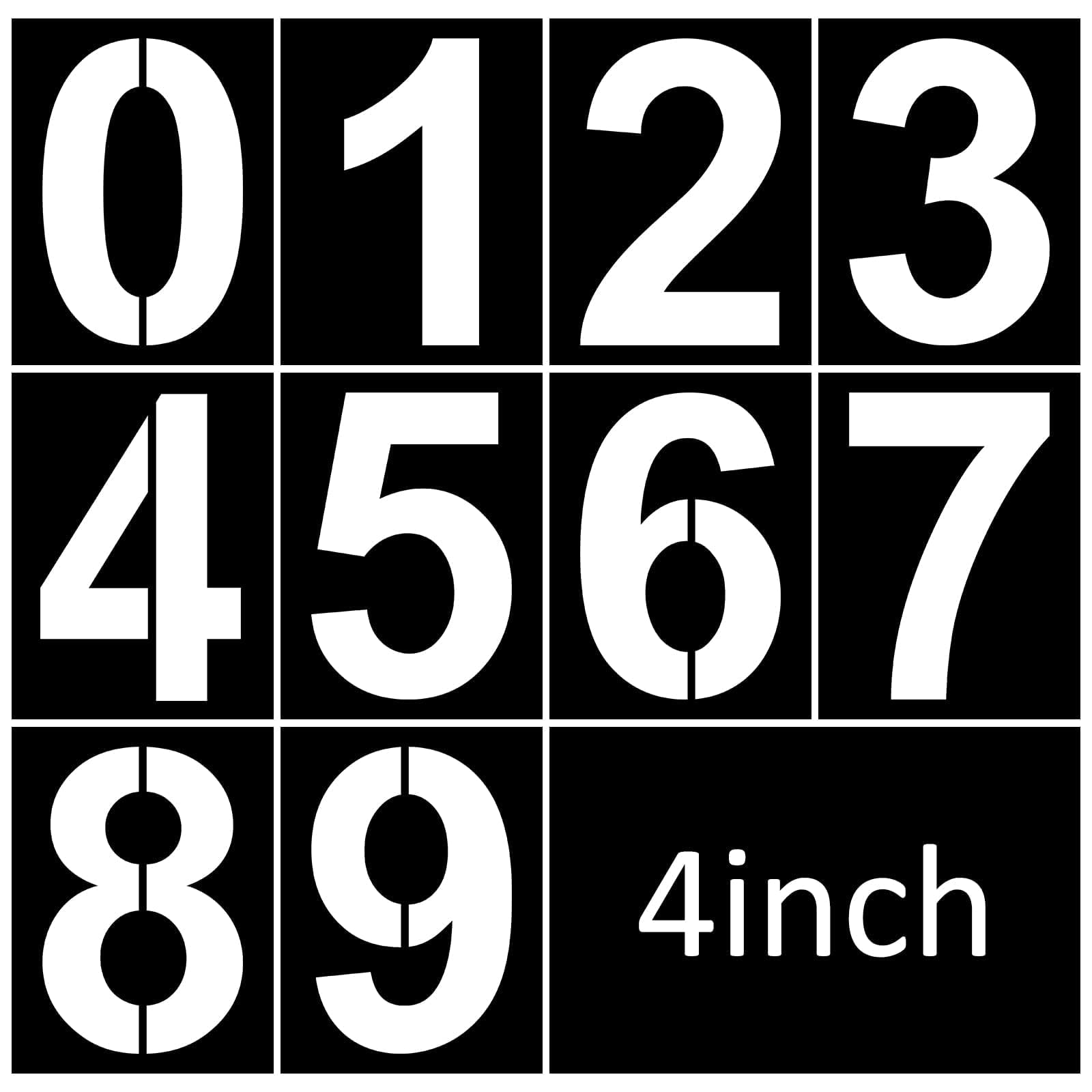 Photo 1 of 4 Inch Number Stencils Plastic Number Stencils Reusable Digital Painting Templates for Cake Stencil Address Templates