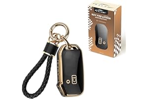 PJLJY Key Fob Cover, Compatible with 2019 2020 2021 2022 2023 Kia Ceed Cerato Forte K5 NIRO Seltos Sorento Sportage Soul Telluride,Full Protection Key Fob Case with Keychain(Black)