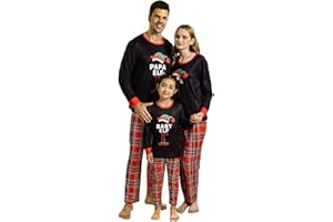FTZGZ Christmas Pajamas Family or Couples Christmas Pajamas Matching Set Christmas Elf Pajamas Holiday Party Pajama Matching