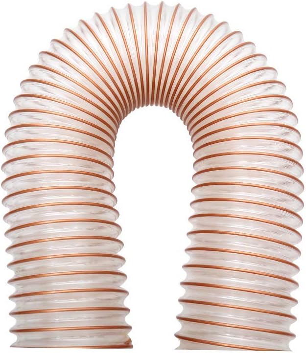 tanstool PU Flexible Ducting Hose 80mm ID 15M Length 1.2mm Thick Fully Antistatic Polyurethane Dust Fume Extraction Woodworking Ventilation