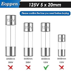 Eoppen 5x20 mm F5AL125V Fast Blow Glass Fuses 5 A