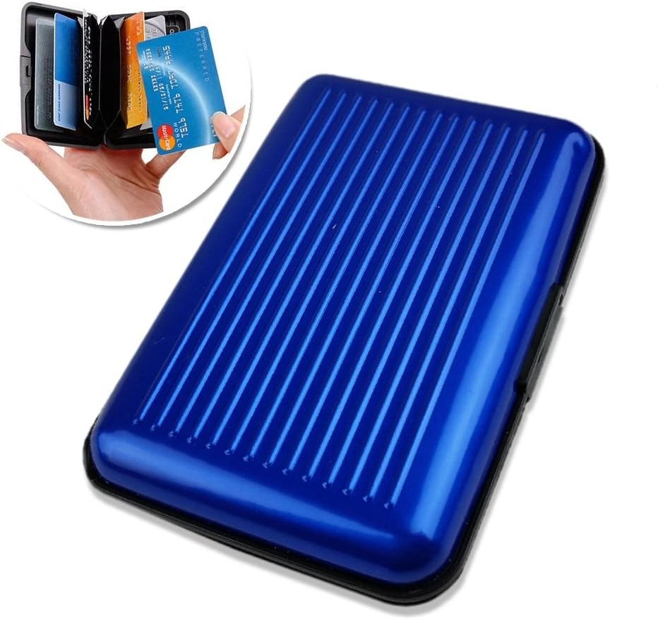 Aluminium Card Case | Aluminum PP RFID Blocking Credit Card Wallet Safe Holder Electronic Scan Theft Protector | Slim Stylish Design | Lightweight Sturdy Pocket Passport Unisex Travel Wallet | 1219.2