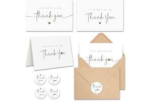UnimaxPrint 20 Thank You Cards with Envelopes & Stickers (4 Design), Minimalist 4x6 Thank You Notes for Teacher Appreciation, Weddings, Baby Showers, Graduation (Horizontal Design)