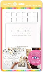 Waffle Flower Water Media Mat is a Multi Function Craft mat That is Non-Stick, Waterproof and Heat-Resistant with 12 Handy Palette Squares to Create and Mix Your own Colors