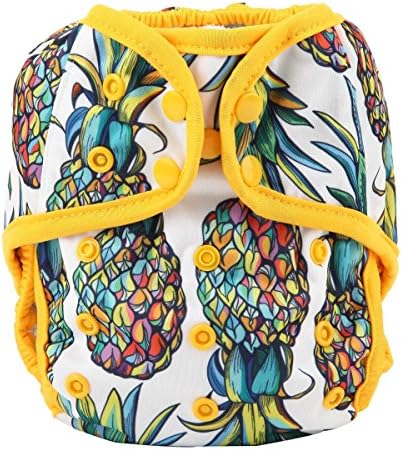 One Size Cloth Diaper Cover Snap with Double Gusset (Pineapple)