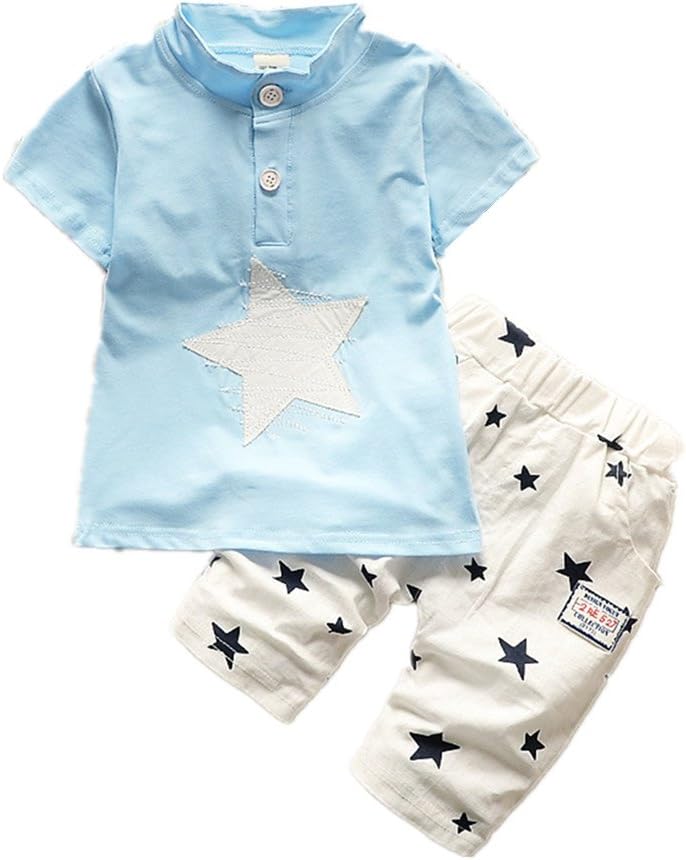 BibiCola Toddler Baby Boys Clothes Summer Kids Cute Outfit Clothing Star T-Shirt & Shorts 2PCS Tracksuit