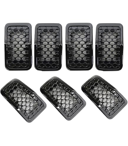 Front Grille Grill Inserts Cover for 19-23 Jeep Cherokee Black Frame Trims Kit