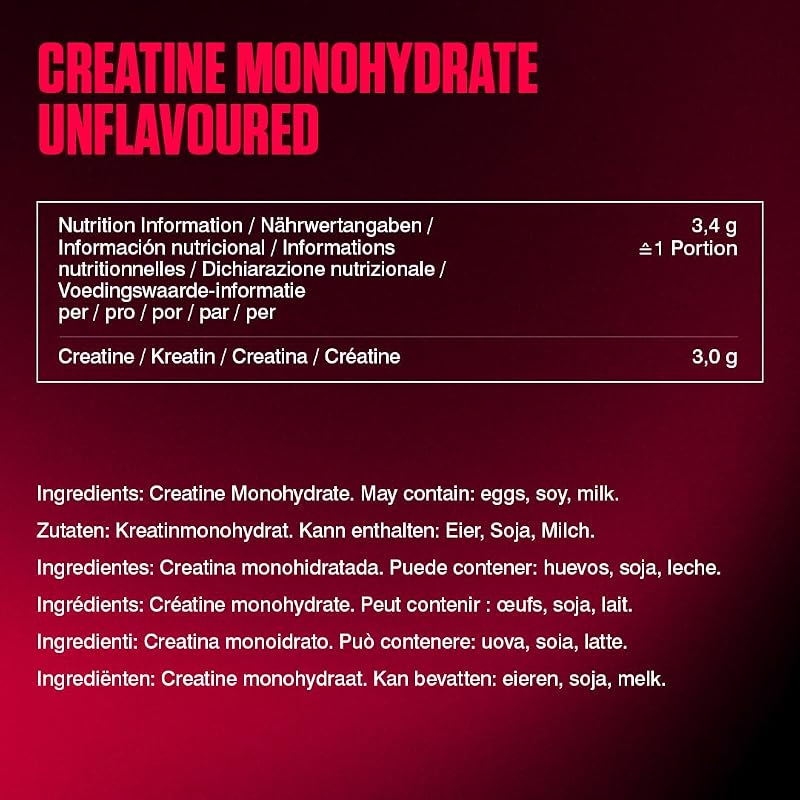 Creatine Monohydrate Unflavoured Powder 500g - 100% Creapure Creatine - Aminoácidos - Creatina