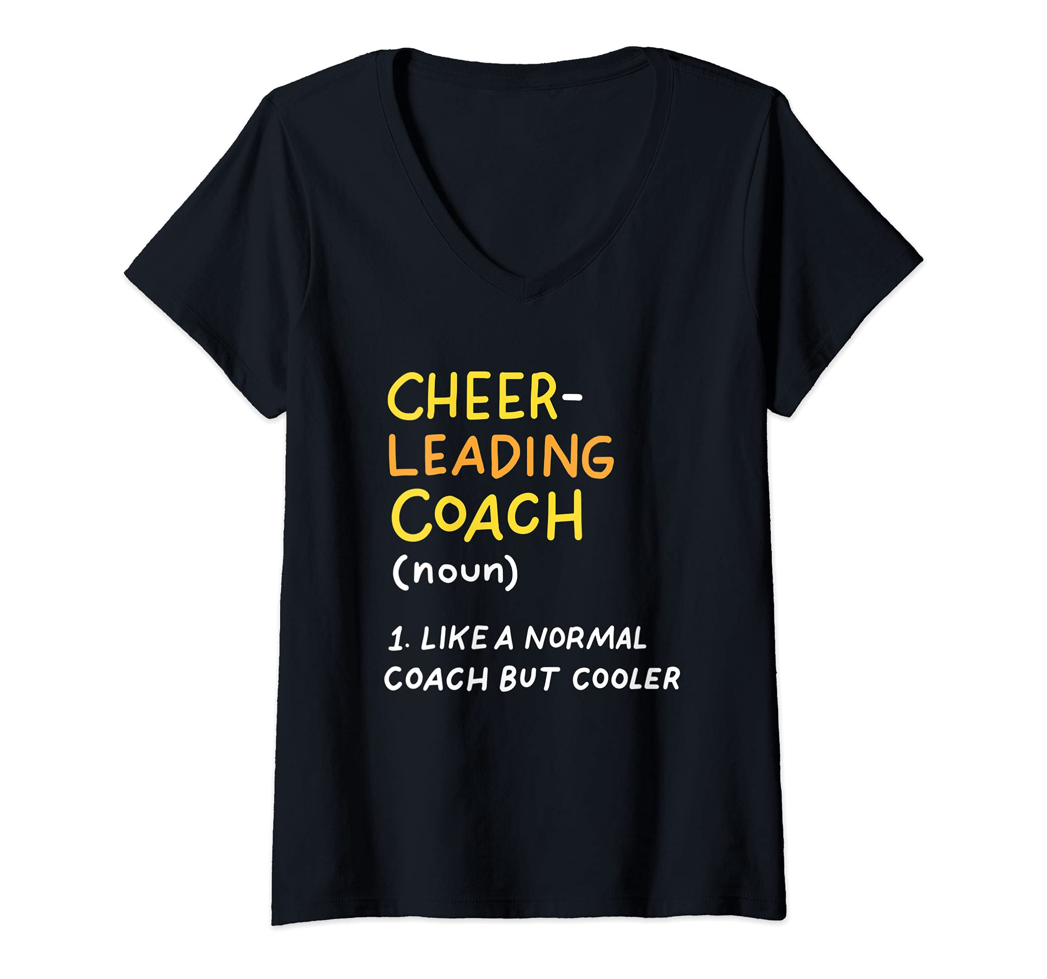 Womens Funny Cheerleading Coach Defenition Cheer Coach V-Neck T-Shirt