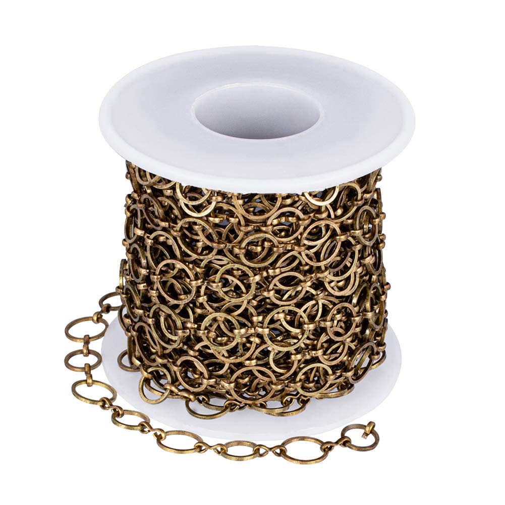 arricraft 10m Brass Handmade Chains, Unwelded Antique Bronze Chains with Spool for Jewellery Making Necklace DIY Craft