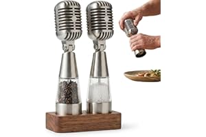 Multi-Functional Microphone Seasoning & Grinder Set, Multi-Functional Salt and Pepper Mill, Salt and Pepper Shakers for Kitch