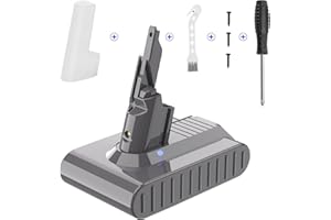 BATTOOL Upgraded 21.6V 6.0Ah V7 Replacement Battery Compatible with Dyson V7 Battery V7 Absolute V7 Motorhead Pro V7 Trigger V7 Fluffy V7 Animal Car+Boat V7 HEPA Li-ion SV11 Battery (with post filter)