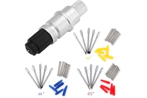 EVISWIY CB09 Blades for Silhouette Cameo 4/4 Plus/4 Pro/3/2/1/Portrait/Curio/with Graphtec Holder Housing 15PCS (30/45/60 Degree) Cutting Blades for Cameo Replacement Accessories Buddle