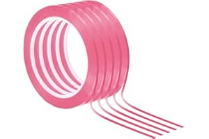 PATIKIL 1/8" Whiteboard Tape, 5 Pack Thin Dry Erase Tape for Graphic Chart Marking DIY Art, Pink