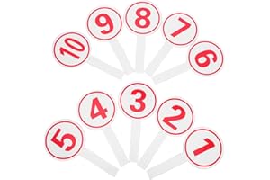 HAPINARY 10pcs Handheld Score Paddles Number Rating Boards Lightweight Reusable Scoring Signs for Sports