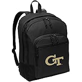 Broad Bay Georgia Tech Backpack - MEDIUM SIZE - GT Yellow Jackets Backpack - CLassic Style - Lightweight - Durable (Black)